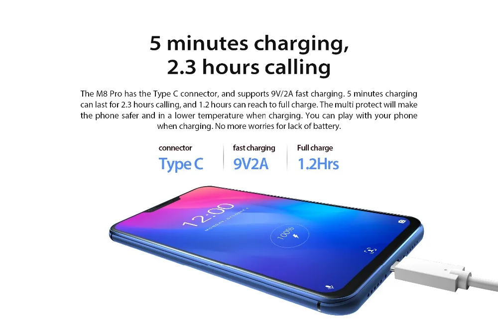 Vernee M8 Pro Нотч Экран Android 8,1 мобильный телефон 6," Octa Core AI Камера 6 ГБ+ 6 4G B 4100 мАч Беспроводной зарядки NFC Смартфон 4G