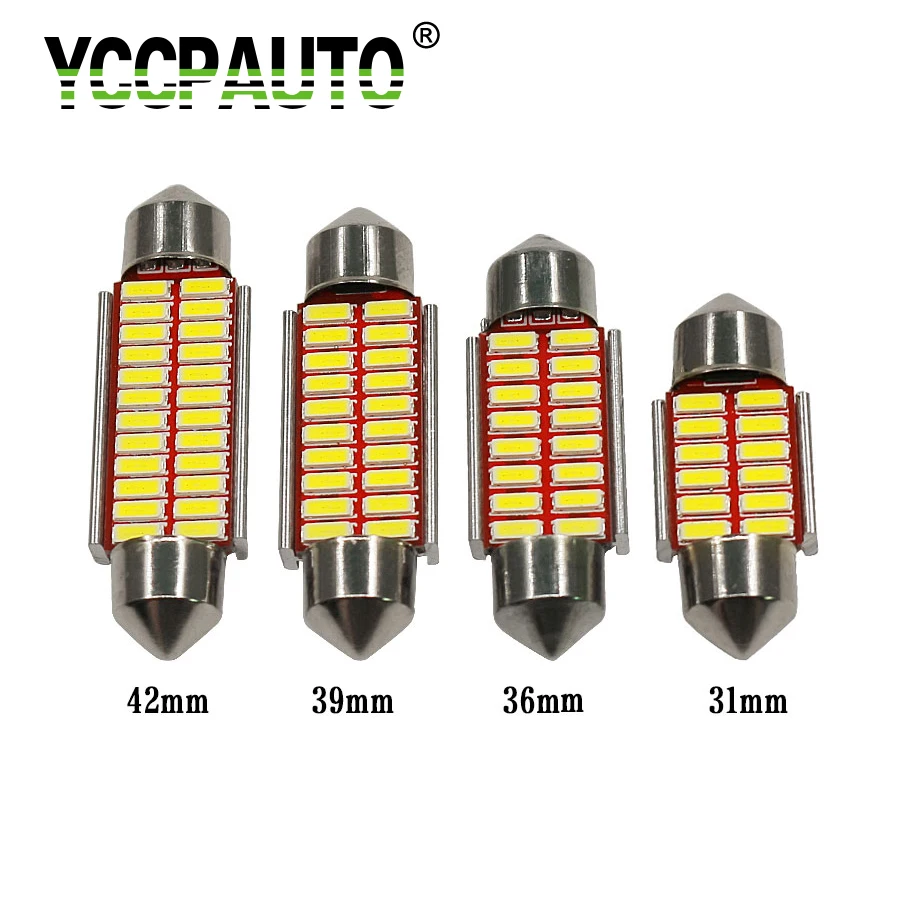 Суперъярсветодиодный Светодиодная лампа YCCPAUTO C5W Canbus 31 мм 36 39 42 4014 SMD светодиодная