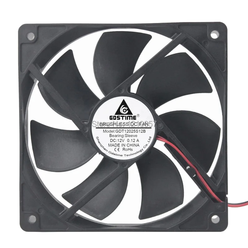 2 шт. Gdstime DC 12 В 4P Molex 120 мм 120x25 чехол для компьютера Бесщеточный вентилятор