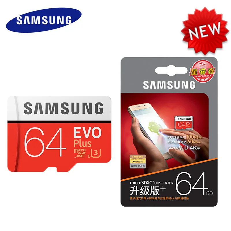 Карта памяти SAMSUNG Micro SD 32 Гб SDHC 64 Гб 128 ГБ 256 ГБ SDXC класс EVO+ EVO класс 10 C10 UHS TF Транс флэш Microsd 4K
