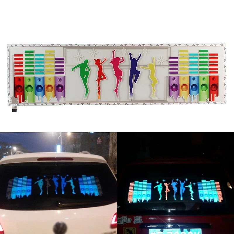 1 комплект Авто Стайлинг 90X25CM автомобиля Стикеры музыкальный ритм светодиодный