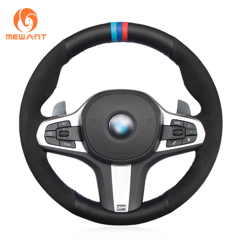 MEWANT черная замшевая накладка на руль из натуральной кожи для BMW M Sport G30 G31 G32 G20 G21 G14
