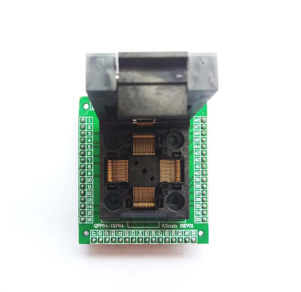 TQFP64 LQFP64 QFP64 гнездо адаптера микросхема Тест сжигание сиденья STM32 QFP64 0,5 м программист LQFP64 адаптер