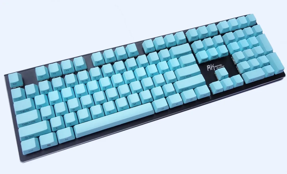 Колпачки клавиш OEM светло голубые толстые PBT раскладка ANSI верхняя печать боковая
