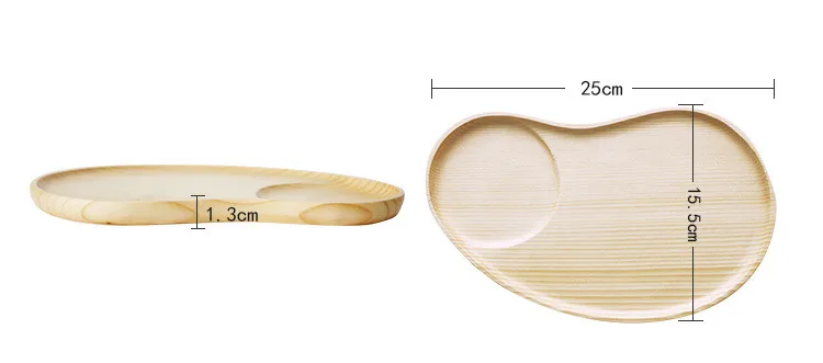 1PC Oval Cake Dish Solid Wooden Waist Shaped Plate Eco-Friendly Tableware Home Restaurant Dishes Plates with Bowl Groove ELC 007 | Дом и сад
