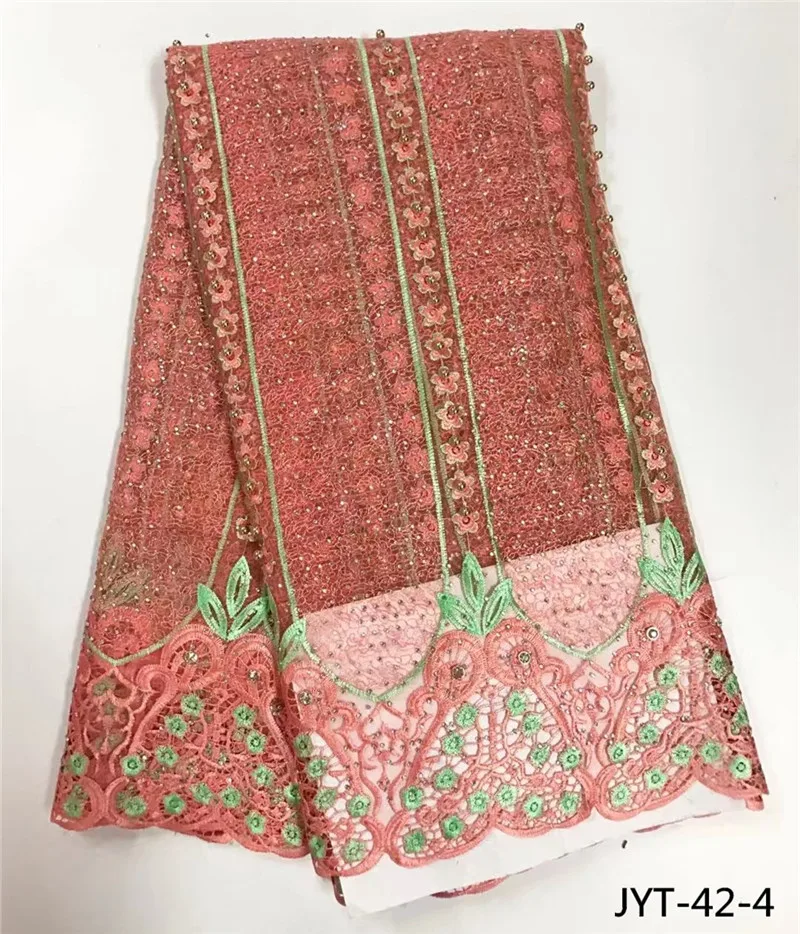 Same design african french net lace fabric with rhinestones high quality tulle for sewing clothing JYT-42 | Дом и сад