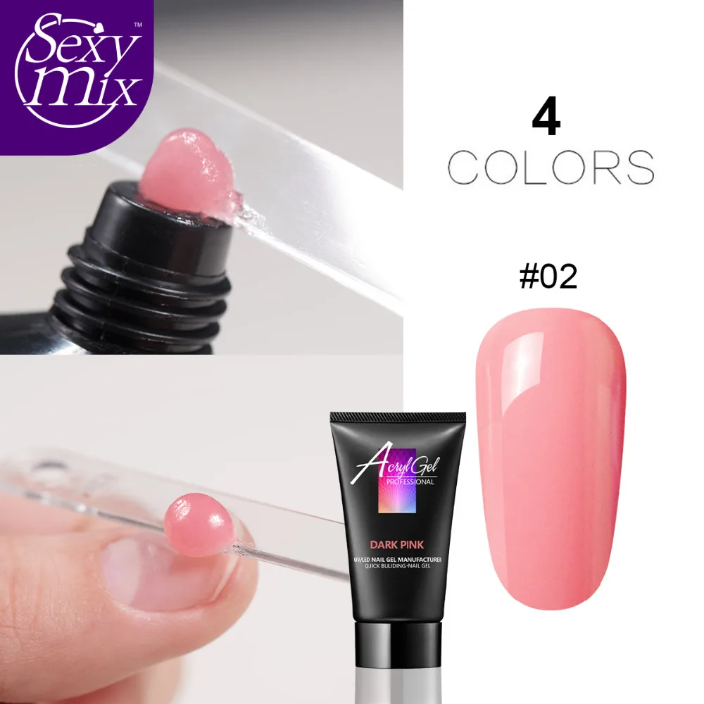 Sexymix цвета 30 г кристаллический удлиняющий УФ-гель для наращивания ногтей светодиодный гель для дизайна ногтей Маникюрные наконечники желе акриловый строительный УФ-гель для ногтей