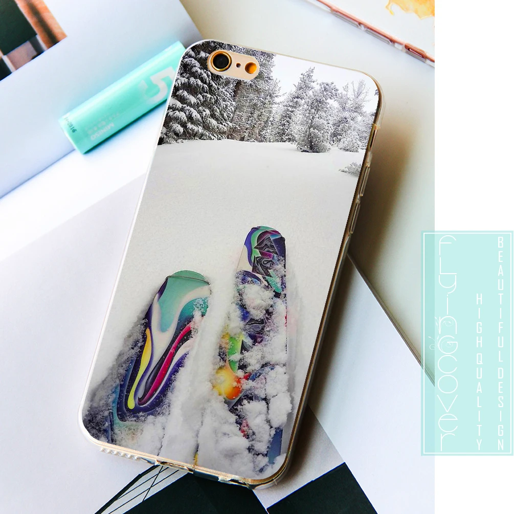 Fundas Cool Sport skiing прозрачные мягкие силиконовые чехлы для телефонов iPhone XS Max XR 7 8 6 S Plus