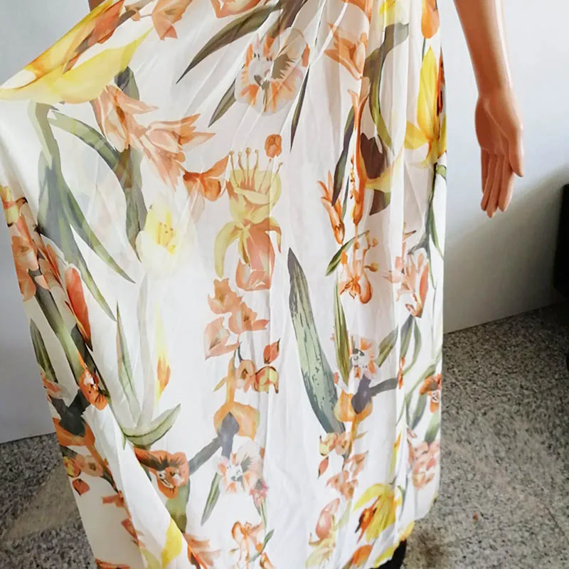 Женское длинное платье макси с цветочным принтом летнее пляжное в стиле бохо