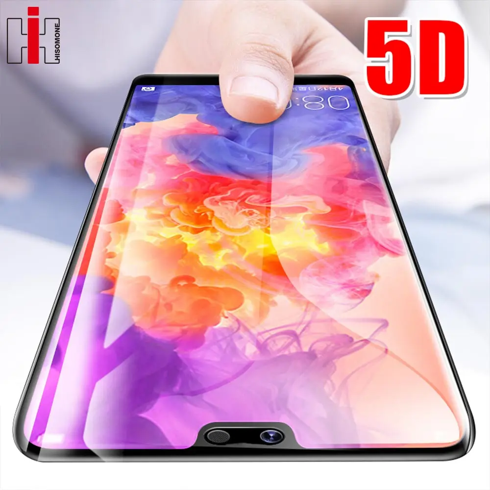 Hisomone 5D закаленное Стекло для Huawei P20 Lite полное покрытие Экран протектор Pro P10