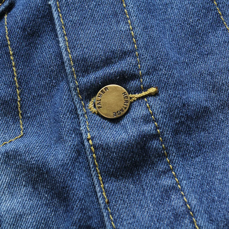 Мужская/женская джинсовая куртка VERSMA приталенная хлопковая рубашка в британском