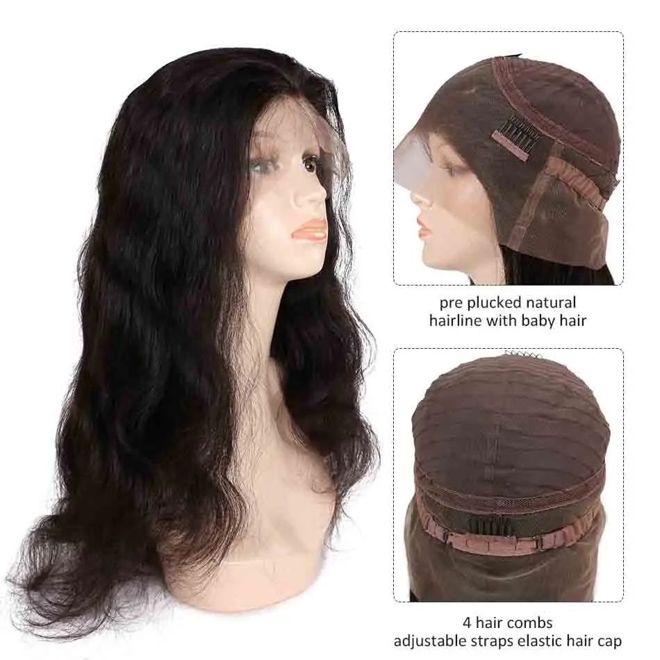Красота на линии тела волна парик с естественным волосы ребенка предварительно