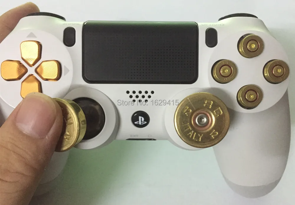 Для sony Playstation Dualshock 4 Slim Pro контроллер Gold Dpad+ латунные аналоговые палочки+ 9 мм пулевые кнопки комплект модов для PS4