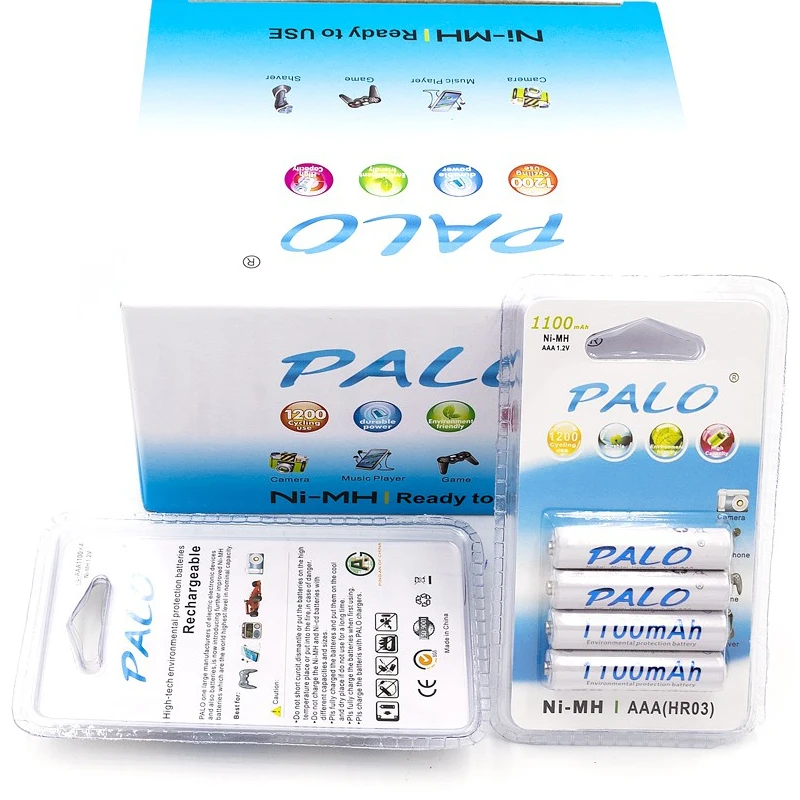6 шт.* PALO AA батарея Ni-MH 1,2 V 3000MAH AA перезаряжаемые батареи 2A Bateria Baterias с 1 батарейный чехол