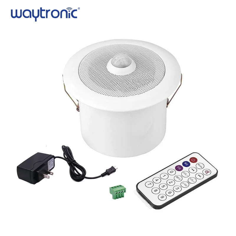 

In Ceiling PIR Motion Sensor Induction Mini Audio Amplifier Speaker MP3 USB Download Voice Announcer Safety Reminder for Bank