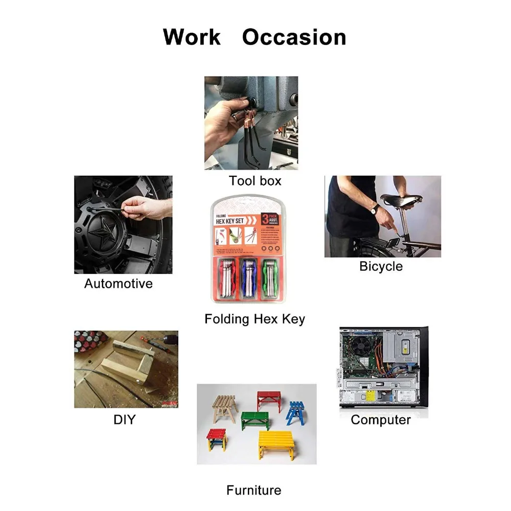 24 шт. складной шестигранный ключ набор SAE дюймовых метрических звездных шаров