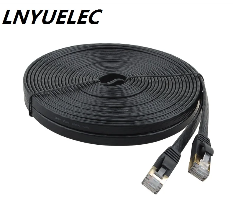 Сетевой кабель LNYUELEC CAT.7 10 м 15 20 30 RJ45 плоский сетевой Ethernet LAN для маршрутизатора