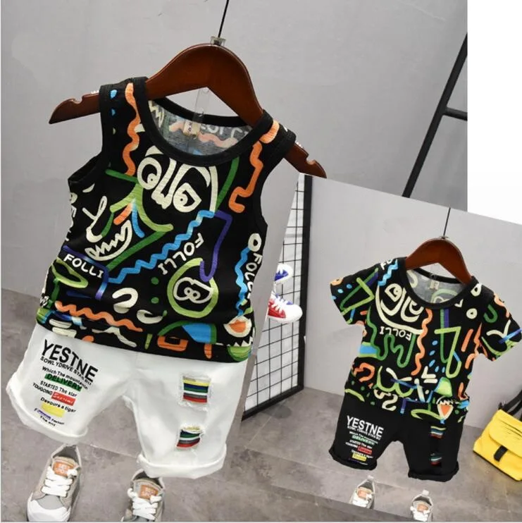 Toddler Kids Baby Boys Short Sleeve Cotton T-shirt Tops + shorts Pant Legging Outfit Clothing Set 2-7years |