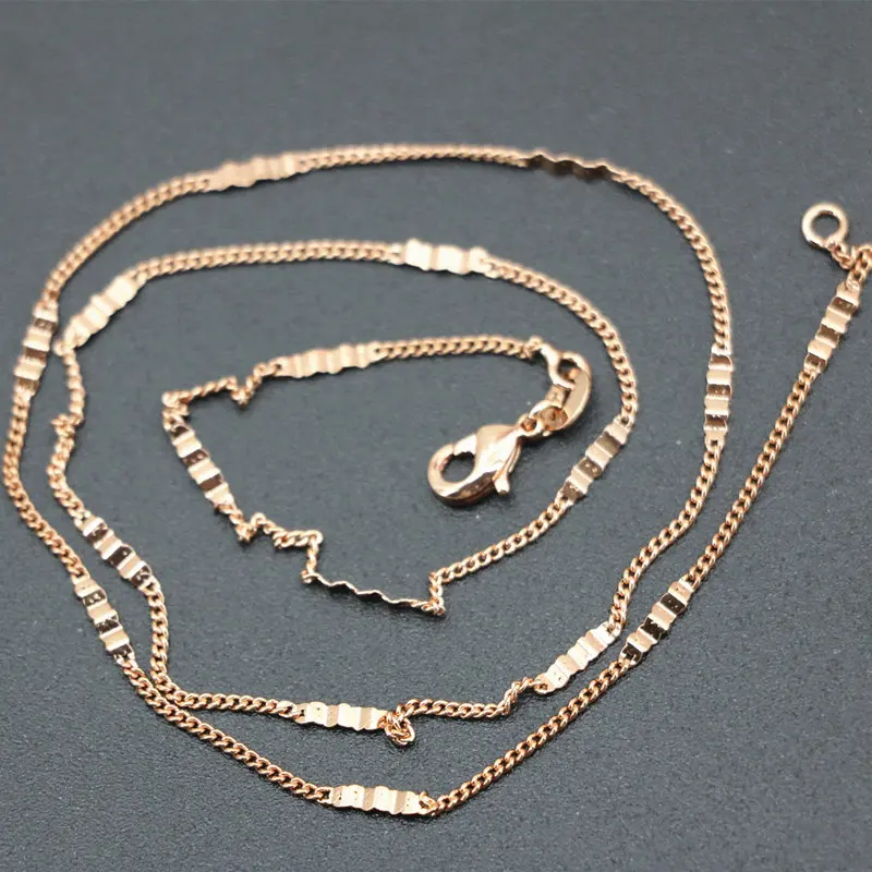 Новый Модные украшения цепь 1 мм Медь Нержавеющая сталь Цепи Цепочки и ожерелья