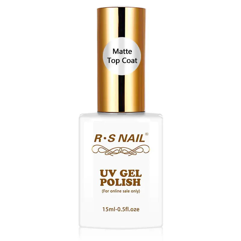 matte top coat R.S лак для ногтей 15 мл топ и Базовое покрытие гель лак для ногтей маникюр легко впитывается праймер для ногтей УФ светодиодный лак для ногтей Прозрачный Гель-лак - Цвет: matte top coat