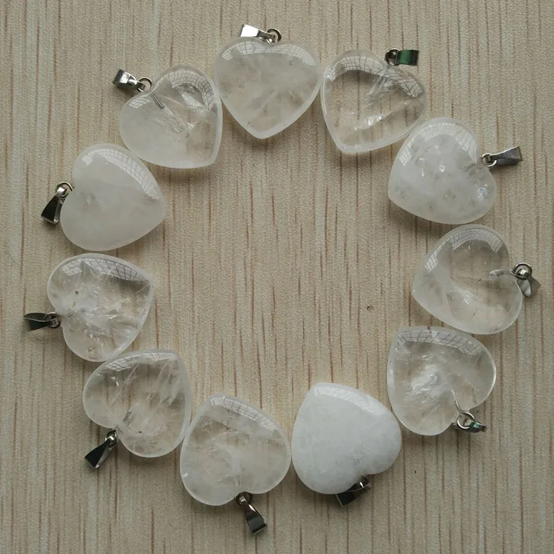 Подвески в форме сердца из натурального кристалла 20 мм 50 шт./лот для изготовления