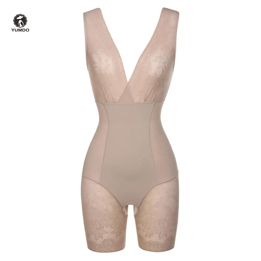 nude Yumdo женский корректирующий корсет черный корректирующий сексуальный кружевной корсет для похудения - Цвет: nude