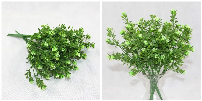 YO CHO Plante Artificielle 7 вилок имитация пластиковых папоротников трава зеленые листья поддельные растения для украшения дома и сада на открытом воздухе