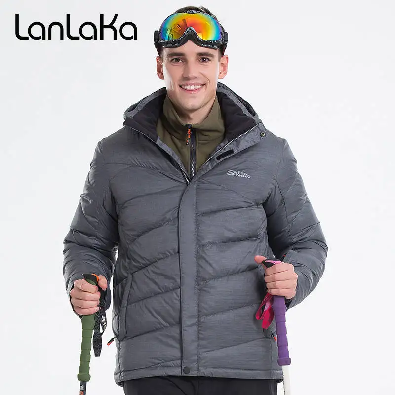 LANLAKA Мужская лыжная куртка для сноуборда с капюшоном Супер теплая ветрозащитная