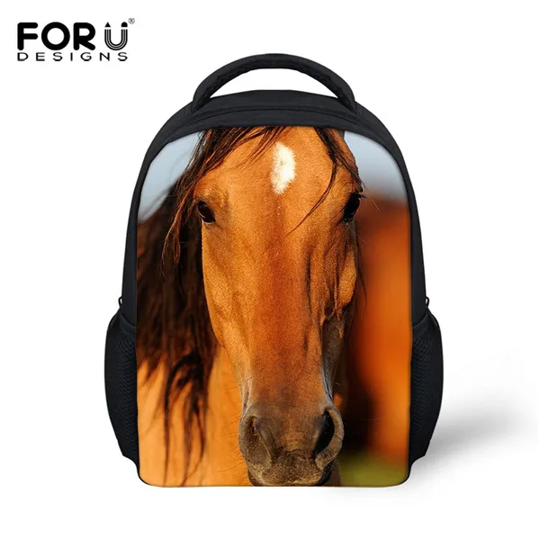 C657F Forudesigns/маленьких детей Рюкзаки Сумасшедший 3D лошадь Животные рюкзак для Обувь для мальчиков Back Pack дети Школьные ранцы детский сад machilas - Цвет: C657F