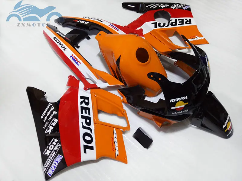 Комплект обтекателей из АБС пластика для HONDA 91 92 93 94 CBR 600 F2 оранжевый черный репсол