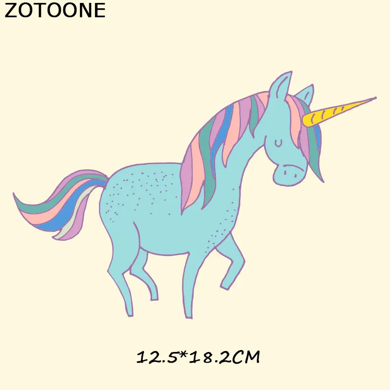 Яркие наклейки ZOTOONE с розами в виде единорога модные термопереводные из ПВХ на