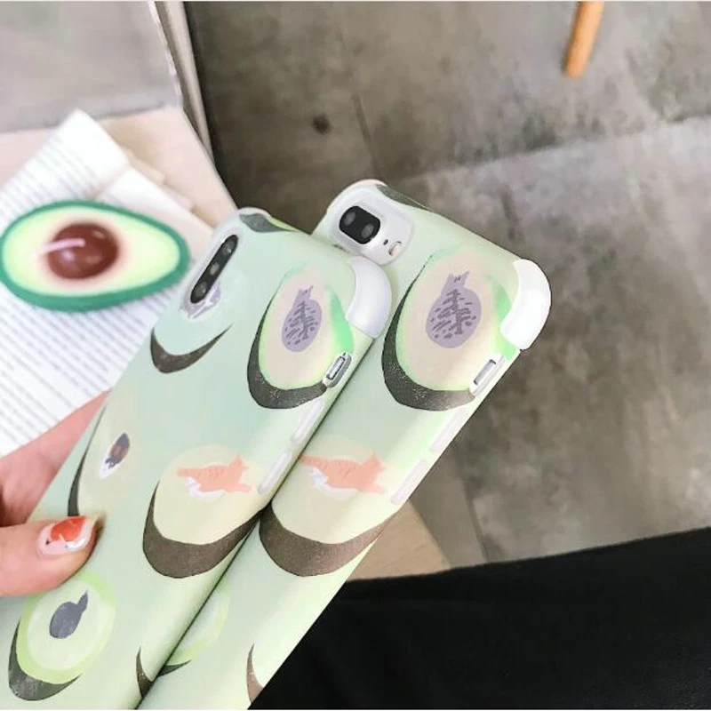 Summer Fruits avocado peach Cases For iphone XR Cute Letter Phone XS Max 6 6S 7 8 Plus Soft TPU Back Cover |