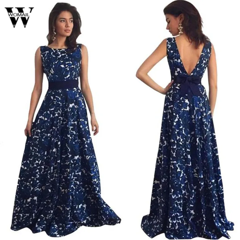2018 летнее женское сексуальное длинное вечернее платье с открытой спиной и