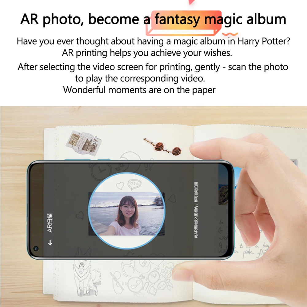 Оригинальная портативная фотобумага huawei, Bluetooth 4,1, 300, точек/дюйм, AR принтеры, 500 мА/ч, DIY Share Honor, карманная умная бумага для принтера