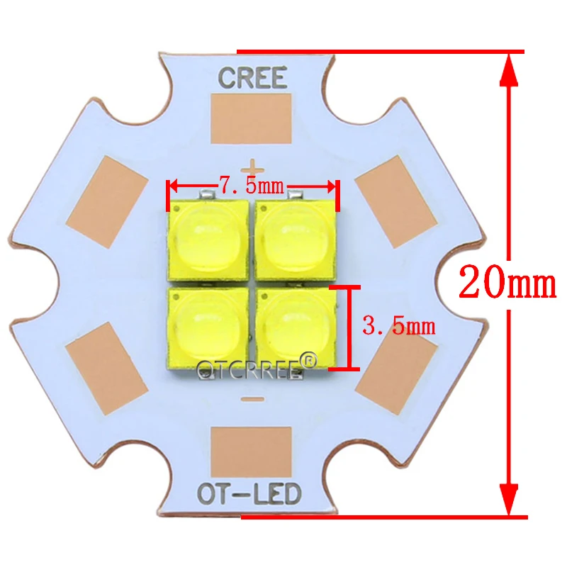 Cree XPG3 XP-G3 3V 6V 12V4Chips 10W-24W High Power LED Emitter Cool White / Warm White / Neutral White Colors on 20mm Copper PCB