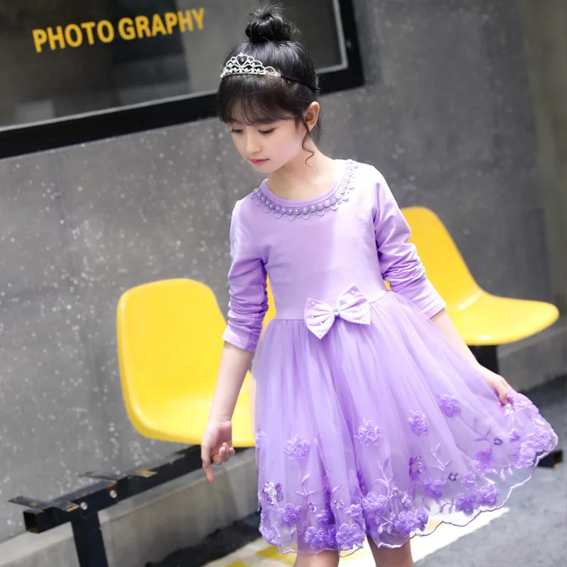 Детское кружевное платье с цветочным принтом на Возраст 4-13 лет | Детская одежда и