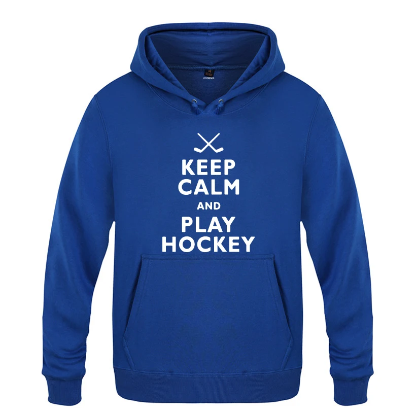 С надписью «Keep Calm and Play Хоккей Творческий толстовки, новинка Для мужчин Для мужчин с капюшоном пуловер с начёсом Толстовка - Цвет: LAY BAT