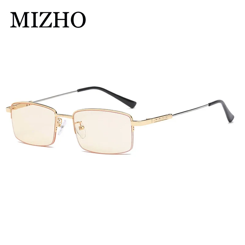 MIZHO Computer Glasses clear Anti radiation Men Rays Radiation Gamin Eyewear Rectangular Business Anti Blue Light Glasses Man - Цвет оправы: PGJ042 gold tea
