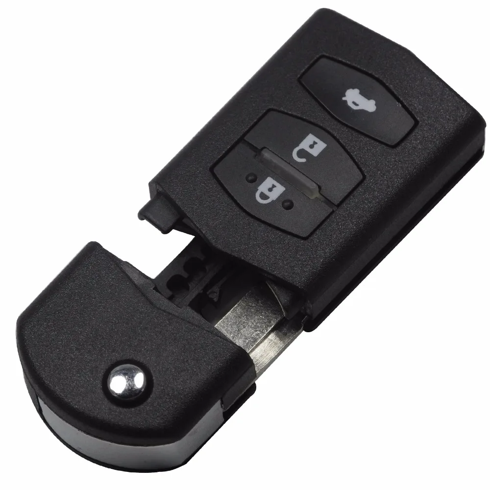 jingyuqin 3 Buttons Key Shell Cover Styling For Mazda 2 5 6 RX8 MX5 Flip Remote Case Fob Replacement BTN no Logo | Автомобили и