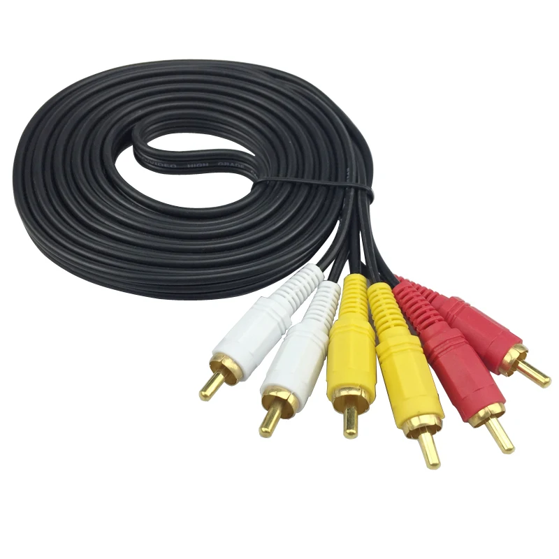 10 м av-кабель 3 RCA в аудио-видео кабель композитный 3RCA аудио Мужской стерео адаптер