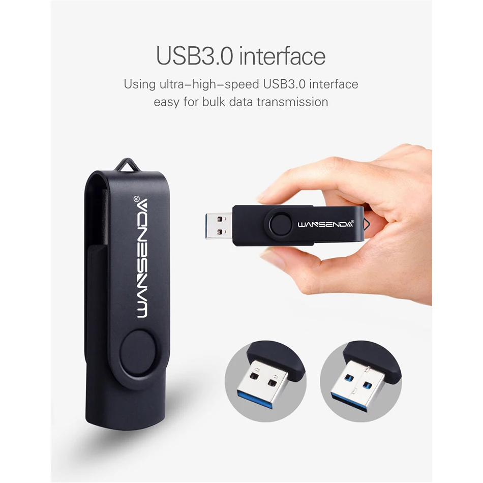 Wansenda поворотный внешний USB флеш накопитель 256 ГБ 128 64 32 16 8 4 Гб|USB флэш-накопители| |