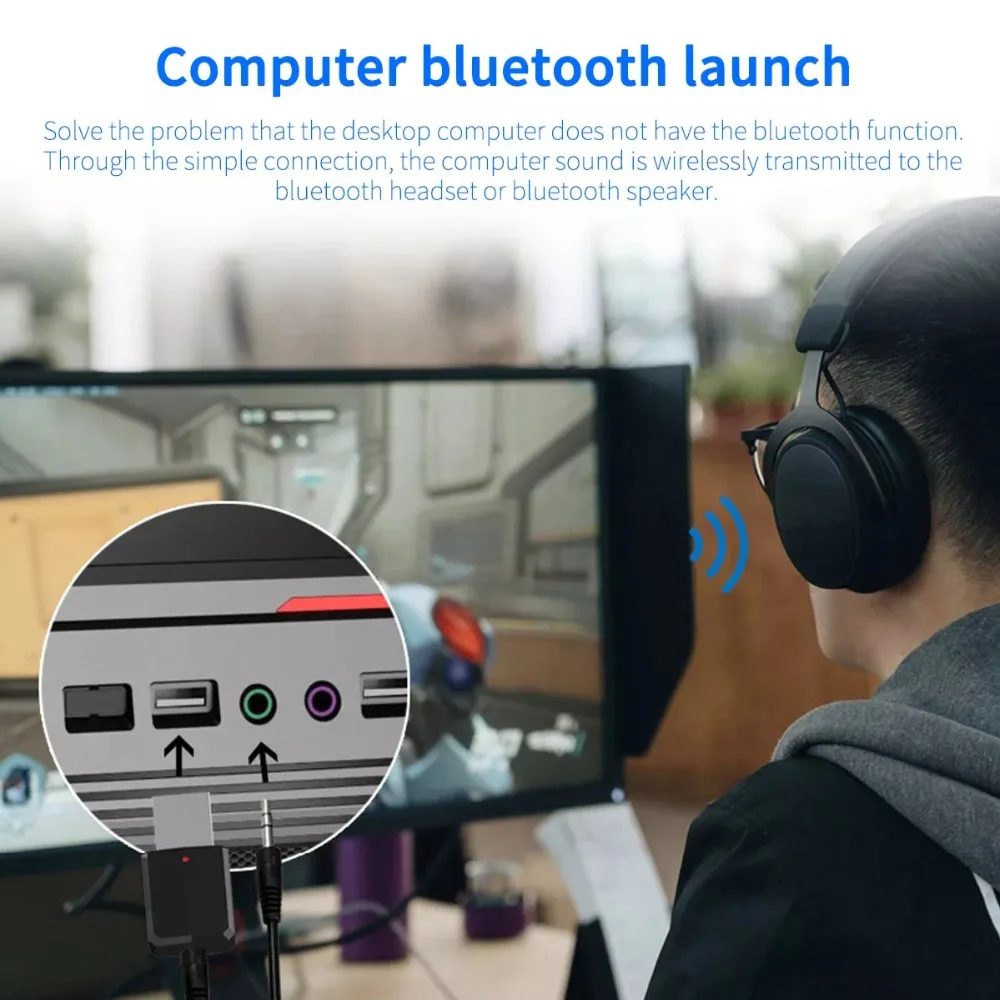 Bluetooth 5 0 адаптер передатчик приемник 3 мм стерео аудио Звук Музыкальный ключ для