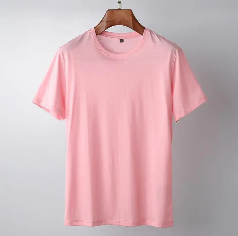 Летняя мерсеризованная хлопковая футболка с коротким рукавом для мужчин|Мужские