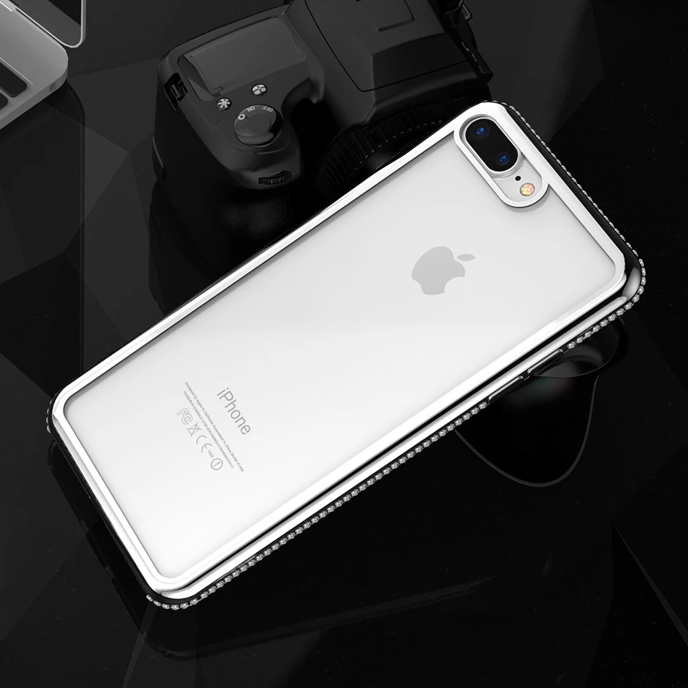 Diamond Transparent Phone Case For iPhone X 10 Cover Thin Soft TPU Silicone 8 7 Plus 6 6S 5 5S SE Accessories |