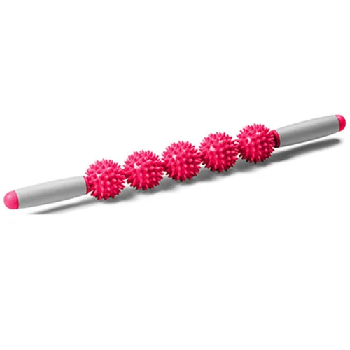 5 Balls Rose Red Ролик для йоги, массажная палочка для мышц, облегчающие растяжение мячи, упражнения, Пилатес, Йога, точечный колючий мяч, аксессуары - Цвет: 5 Balls Rose Red