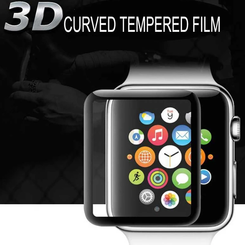 3D полное покрытие 9H защитная пленка из закаленного стекла для iwatch Apple Watch band Series 1 2 3 38 мм 42 мм Защитная пленка для экрана