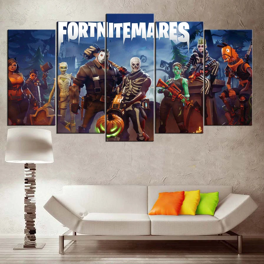 Картины Ночь крепости 5 шт. (без рамки) Форта рисунок на холсте искусство