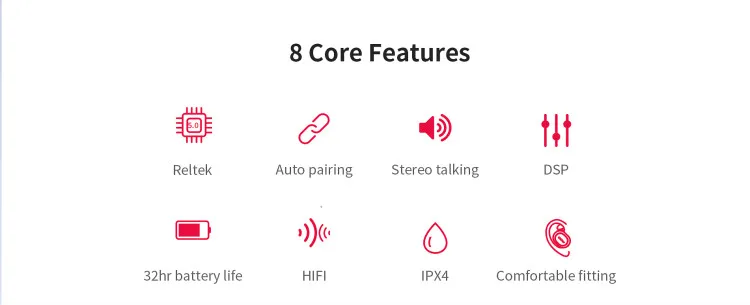 QCY T2C Мини Bluetooth наушники с микрофоном беспроводные наушники спортивные наушники шумоподавление Гарнитура и зарядная коробка