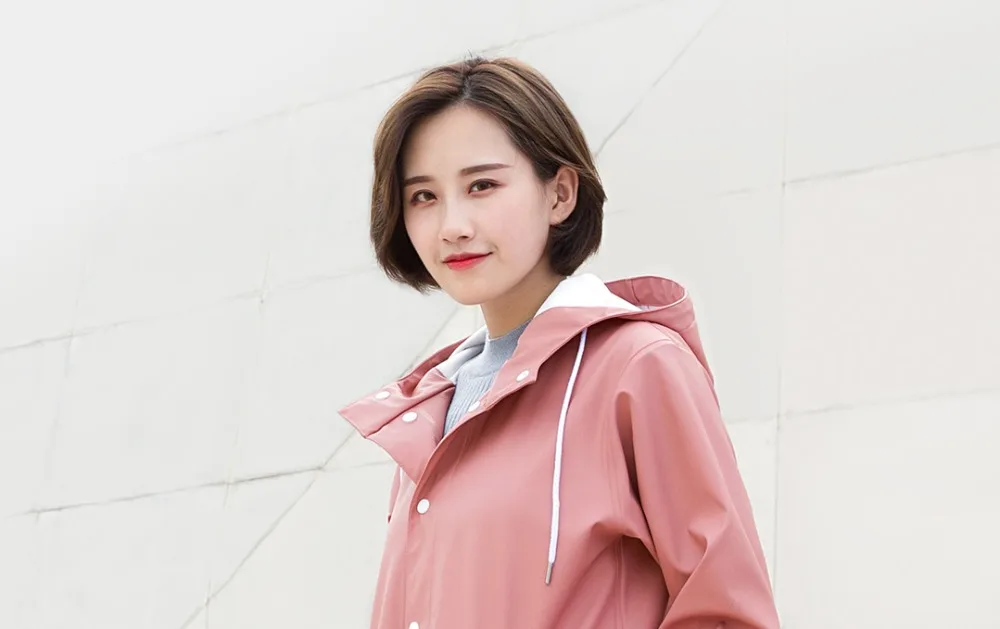 xiaomi mijia qihao городской плащ куртка для мужчин и женщин плащ зеленый PU водонепроницаемый ветровка Пара моделей