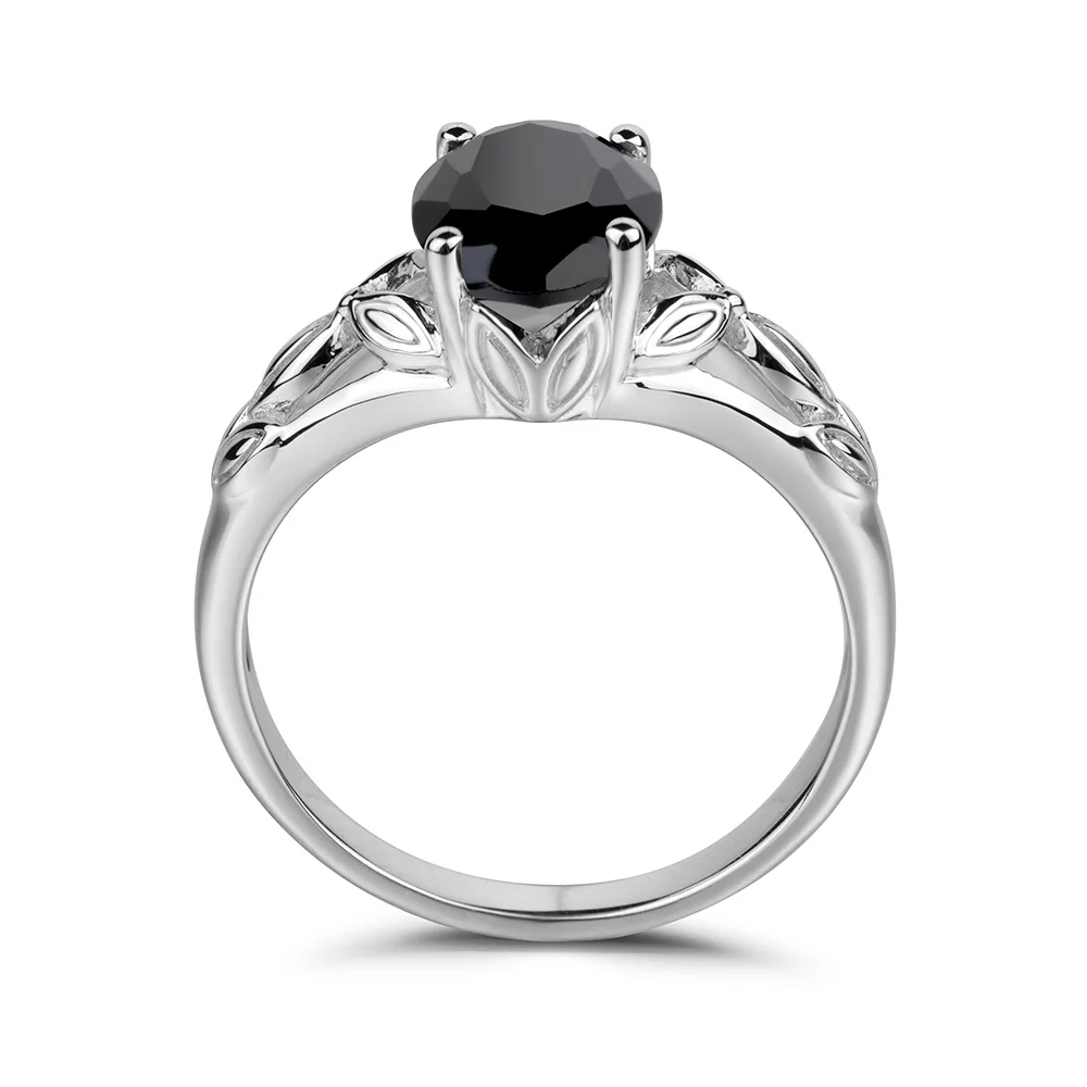 Женское вечерние ЦО из серебра 925 пробы с натуральным черным шпинелем | Украшения